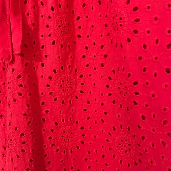 Madewell Plus Size Embroidered Eyelet Ruffle-Neck Keyhole Top - Picture 9 of 10